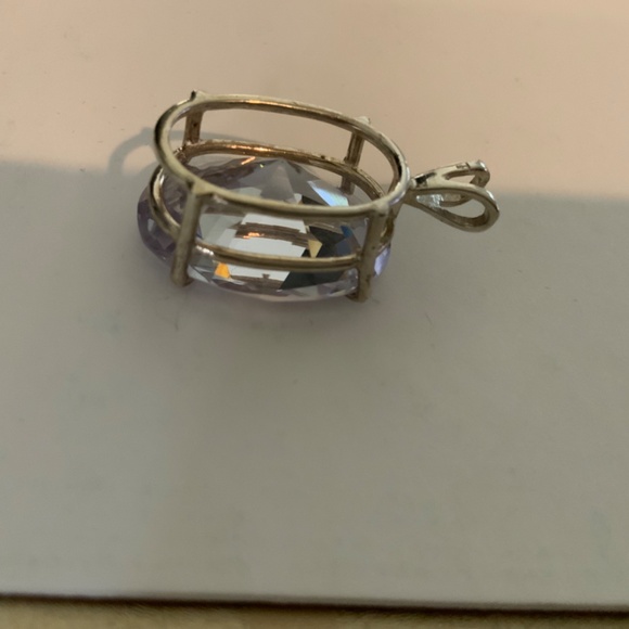 Lavender Glass Stone Pendant AMAZING! 1.5” 1” - Picture 5 of 7